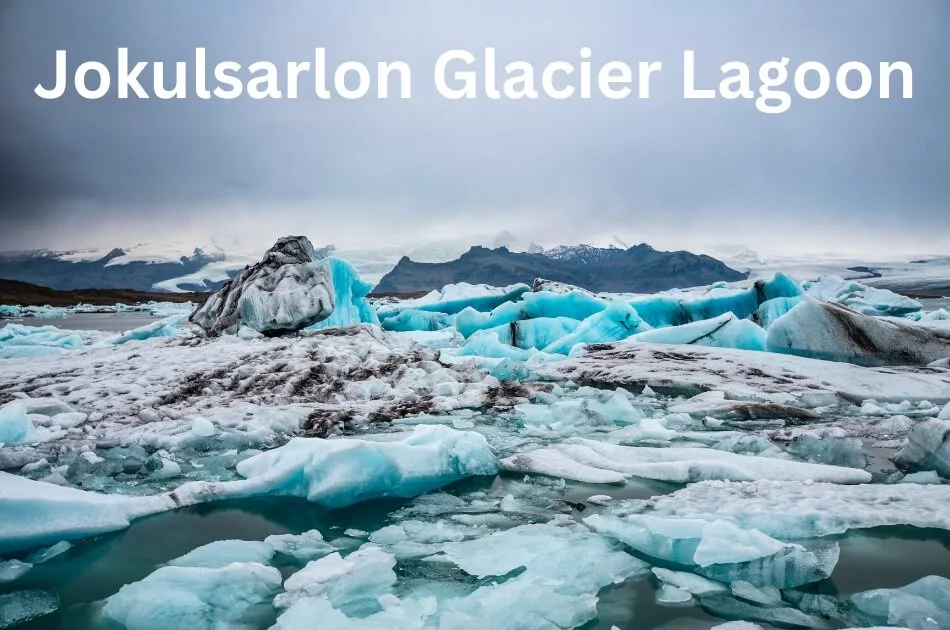 Spectacular Jokulsarlon Glacier Lagoon in Iceland with floating blue icebergs, glacier backdrop, and natural Arctic beauty