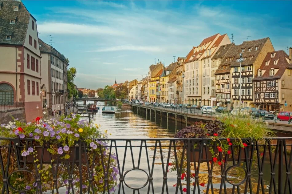 beautiful view of a canal near the houses from the balcony in things to do in in Strasbourg